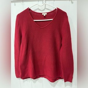 Talbots Burgandy 100% Cotton Sweater size L